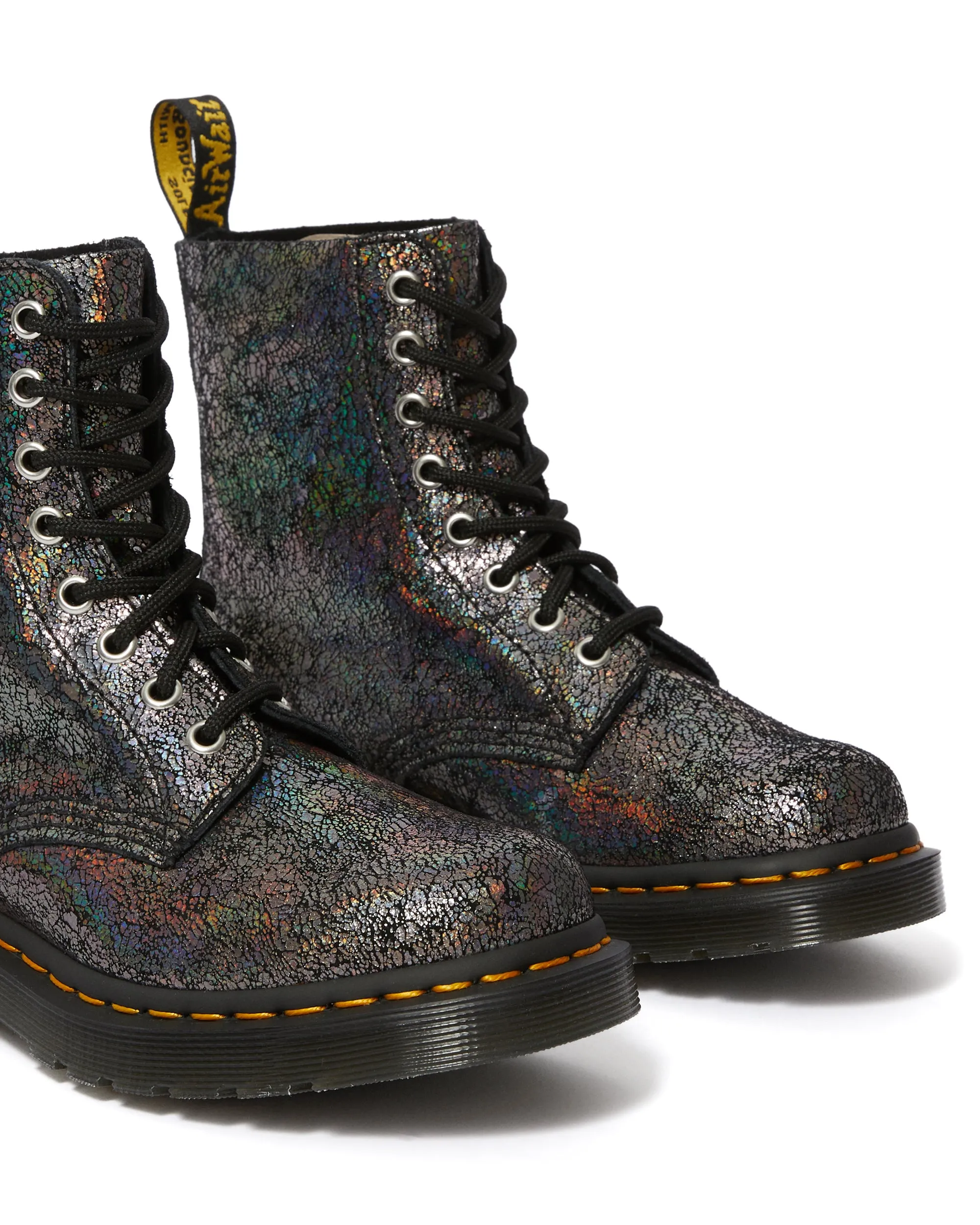 1460 Pascal Gunmetal Iridescent Crackle Boots