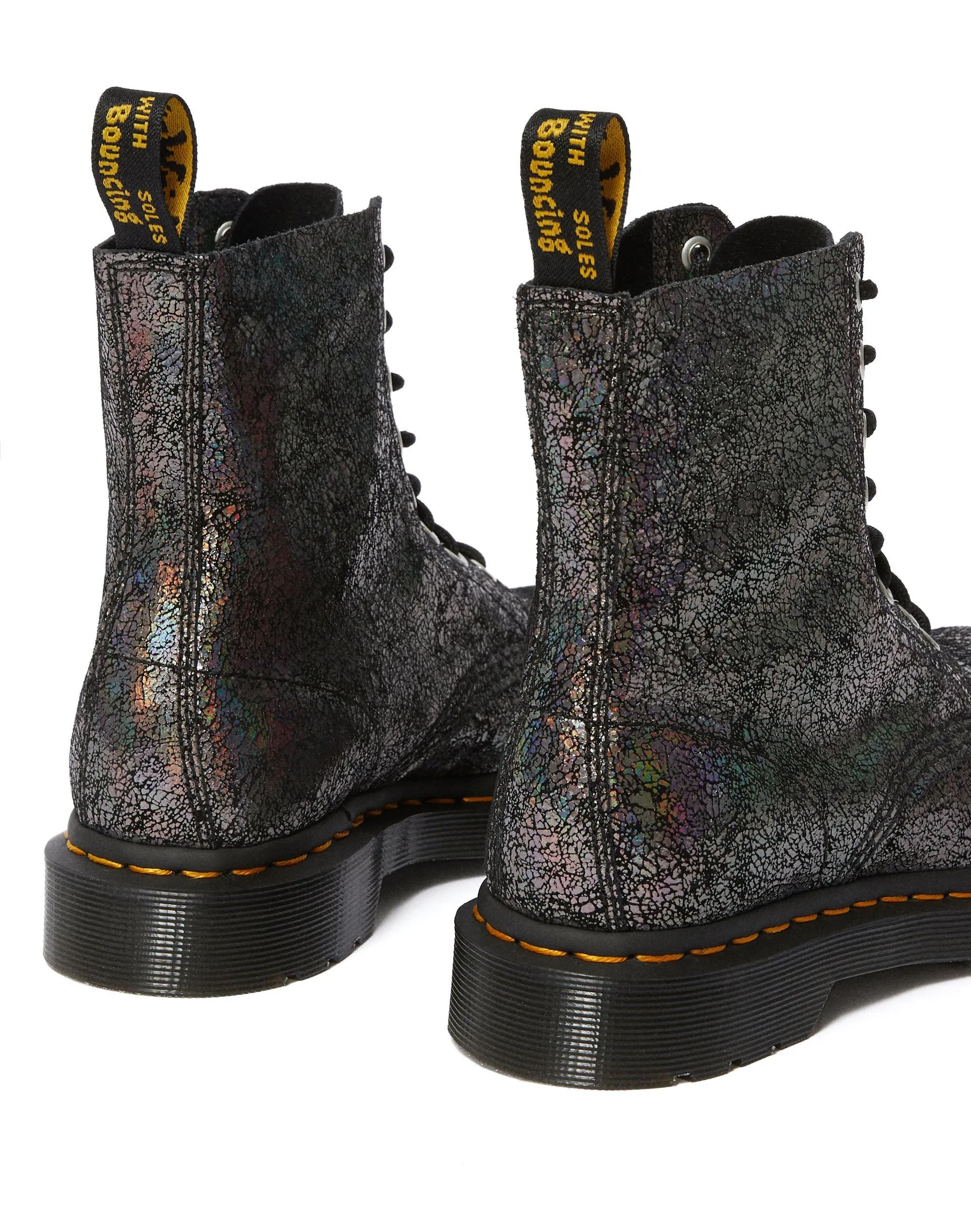 1460 Pascal Gunmetal Iridescent Crackle Boots