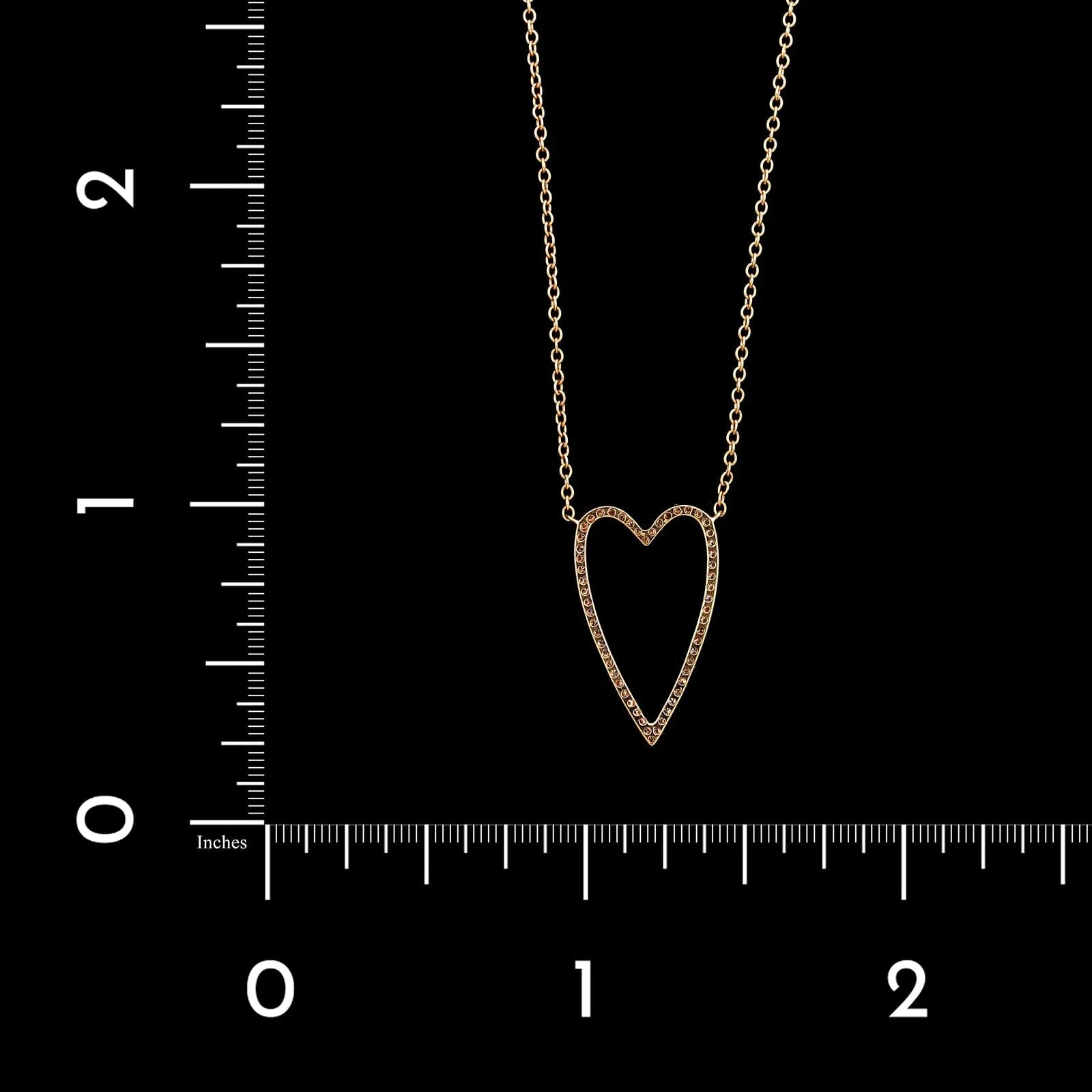 18K Rose Gold Estate Diamond Heart Necklace