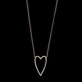 18K Rose Gold Estate Diamond Heart Necklace