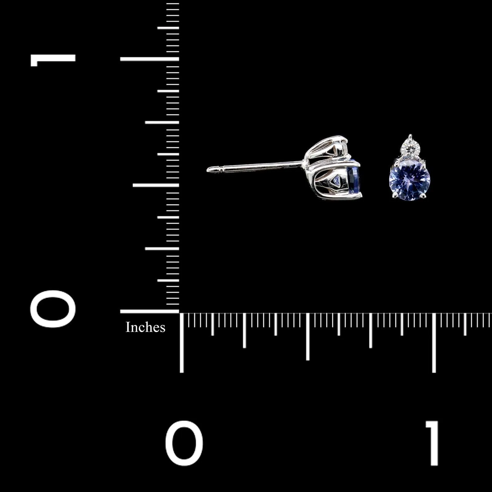 18K White Gold Estate Tanzanite and Diamond Earrings