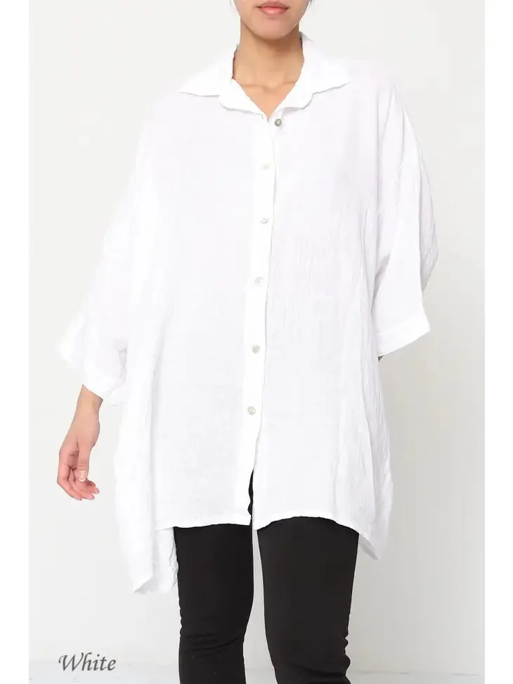 2858 Button Up Top - 100% Linen