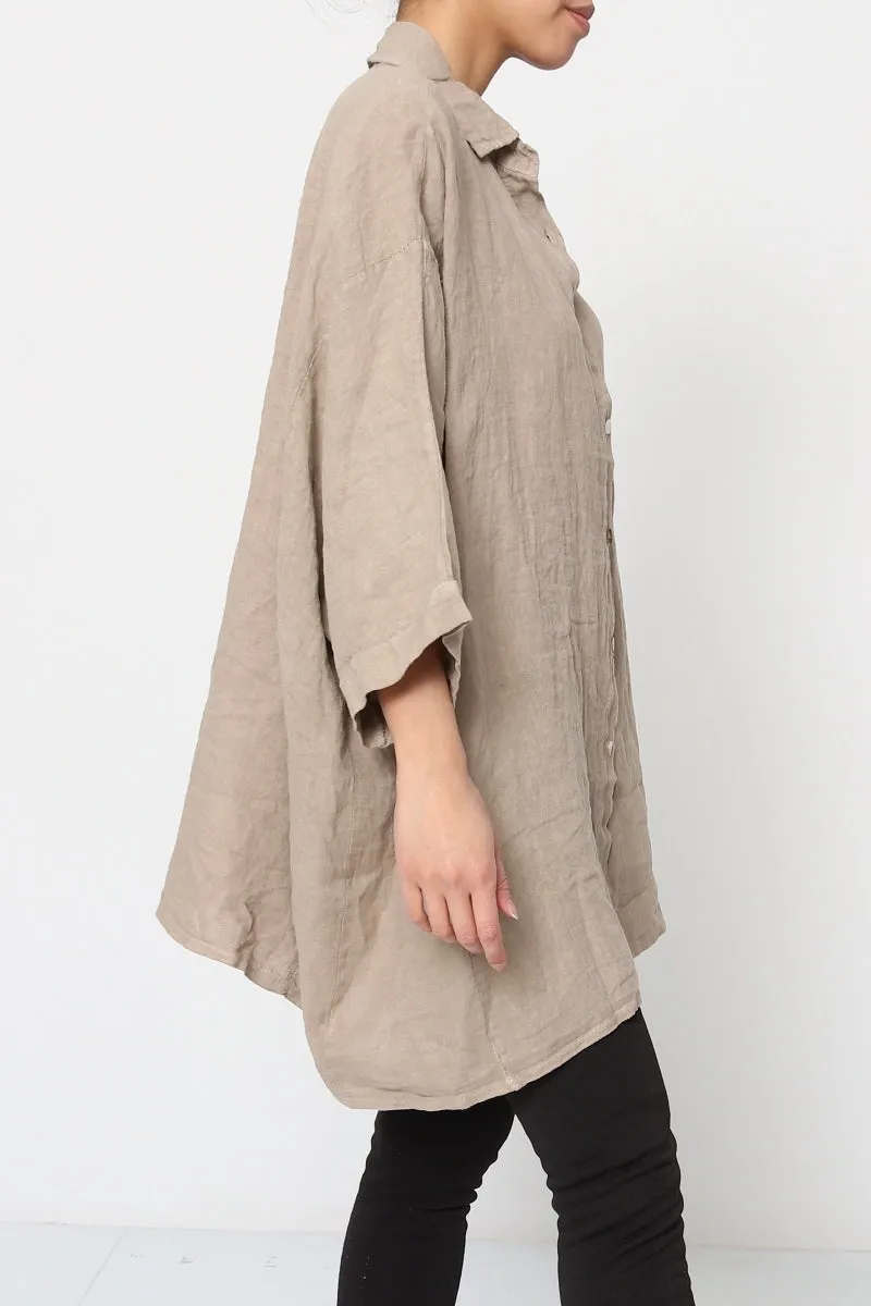 2858 Button Up Top - 100% Linen