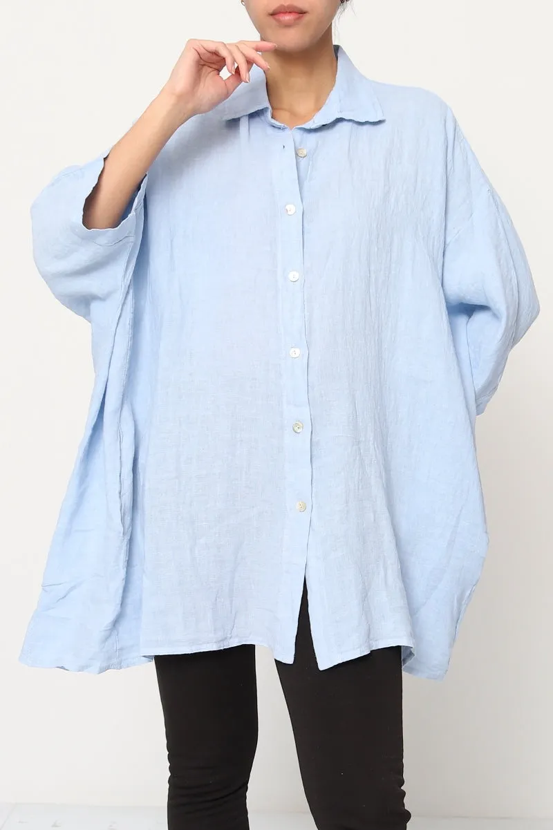 2858 Button Up Top - 100% Linen