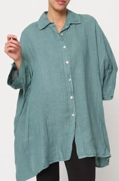 2858 Button Up Top - 100% Linen