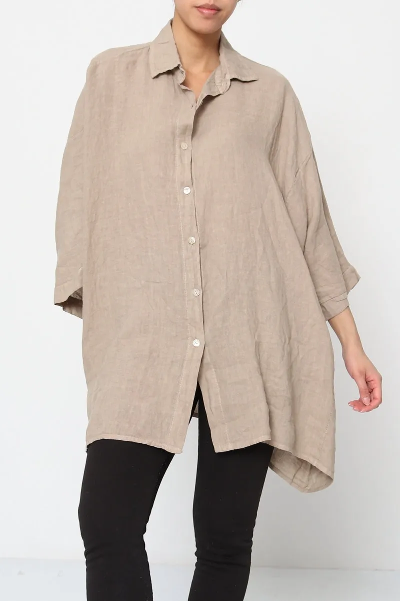 2858 Button Up Top - 100% Linen