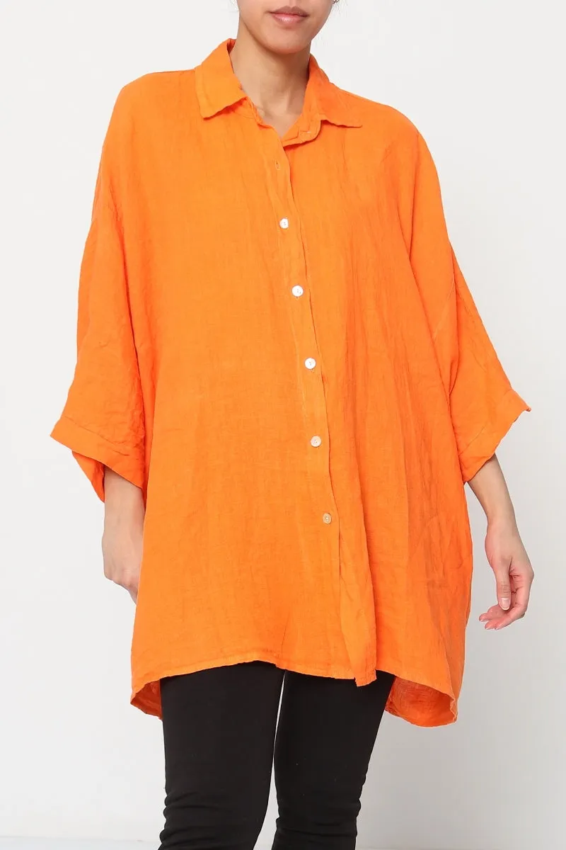 2858 Button Up Top - 100% Linen