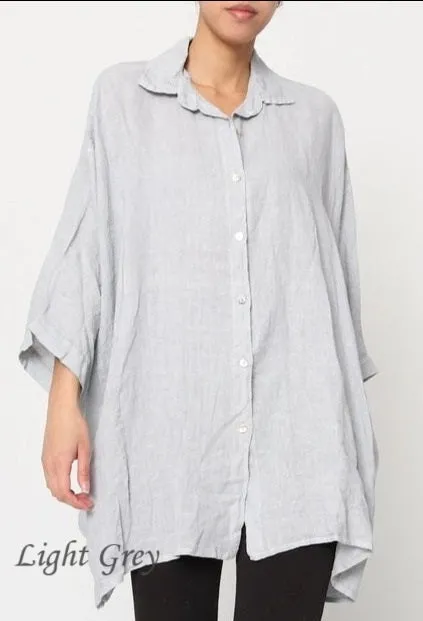 2858 Button Up Top - 100% Linen