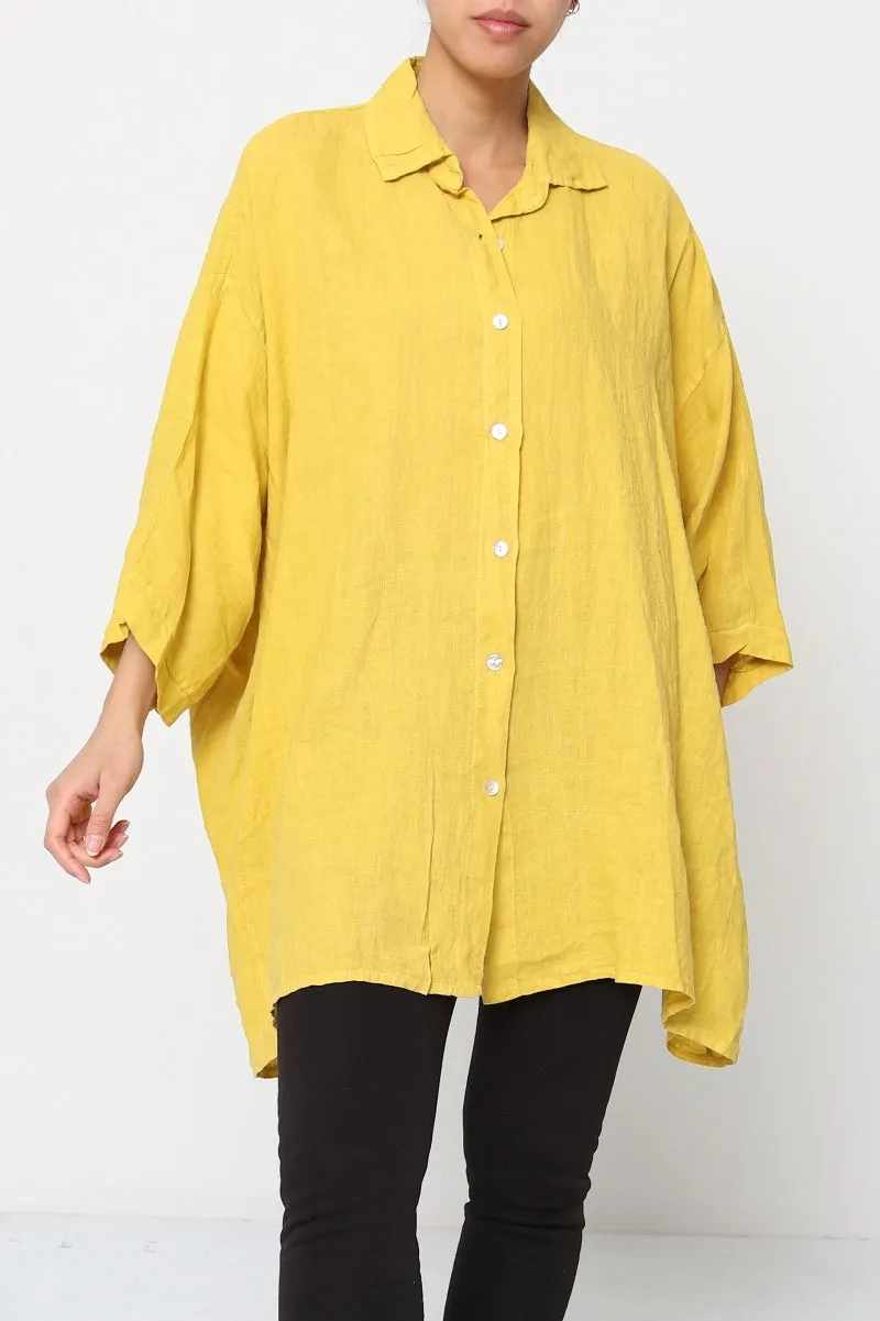 2858 Button Up Top - 100% Linen