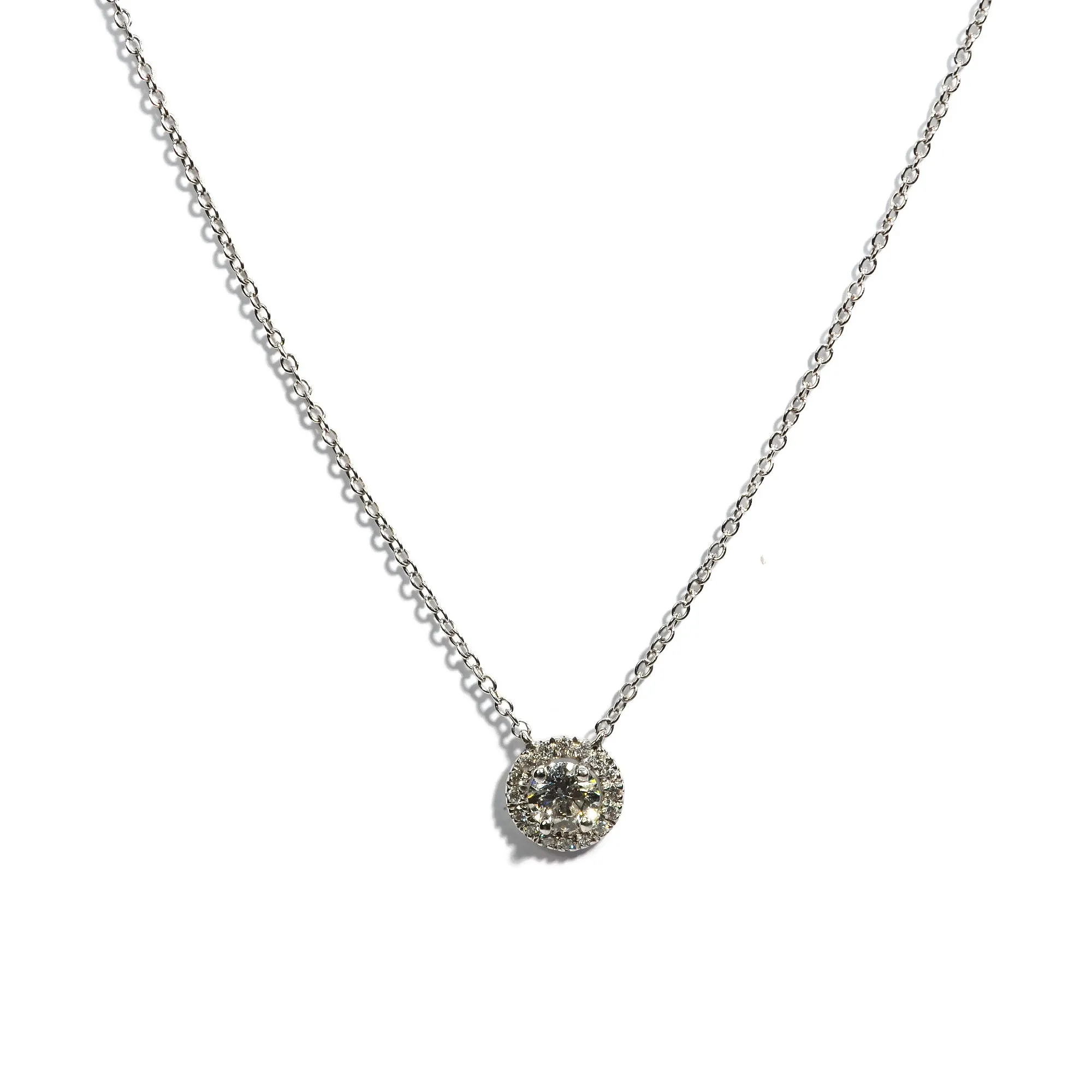 AFJ Diamond Collection - Diamond Pendant Necklace, 18k White Gold