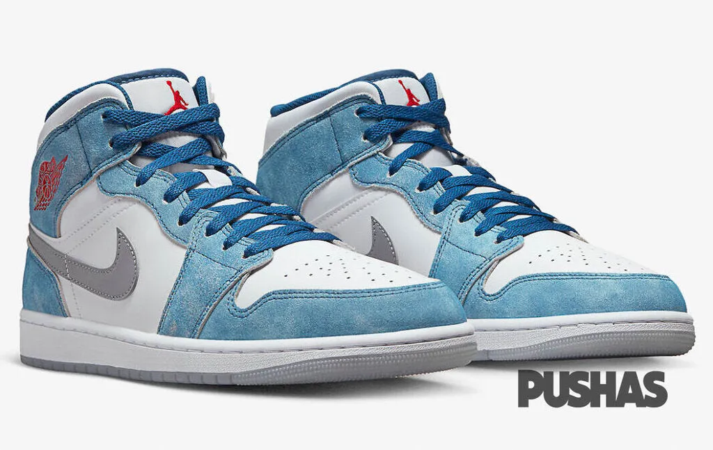 Air Jordan 1 Mid SE 'French Blue Fire Red' GS (2022)