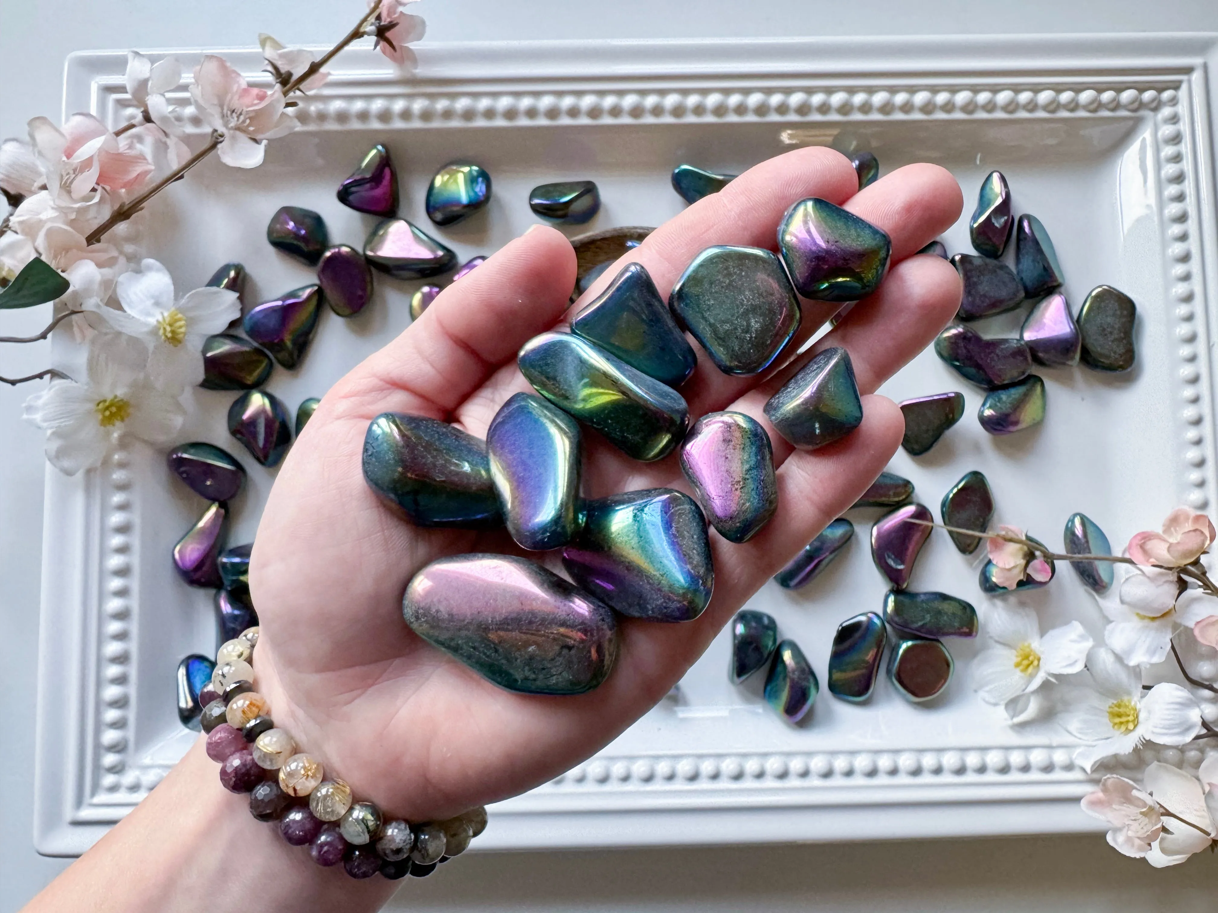 Aura Obsidian Tumbled Stones