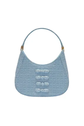 BABY BLUE TWEED MINI TOP HANDLE BAG