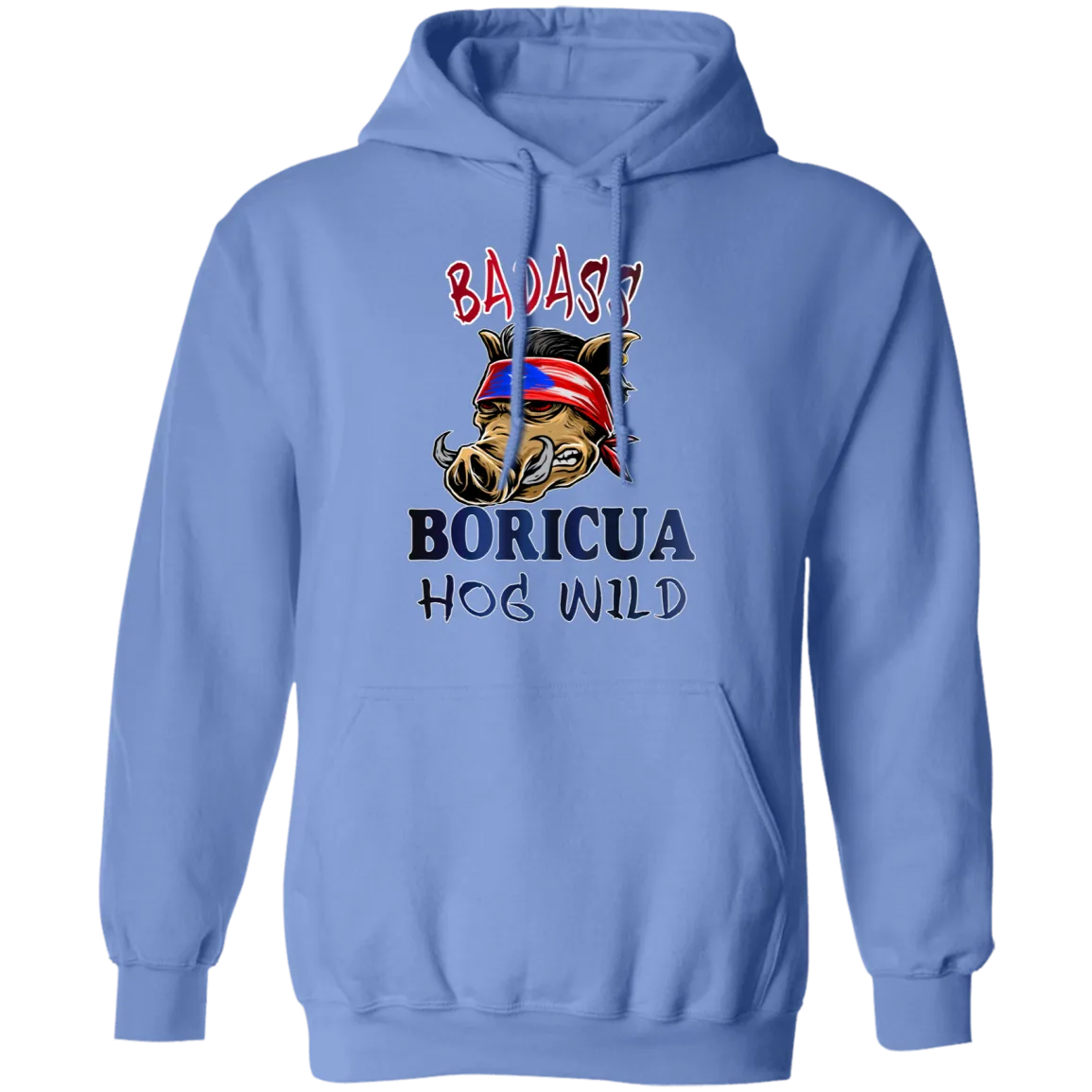 Badass Boricua Hog Wild (Small-5XL)  Pullover Hoodie