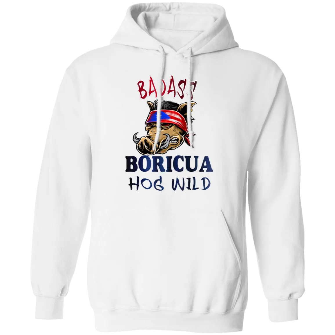 Badass Boricua Hog Wild (Small-5XL)  Pullover Hoodie