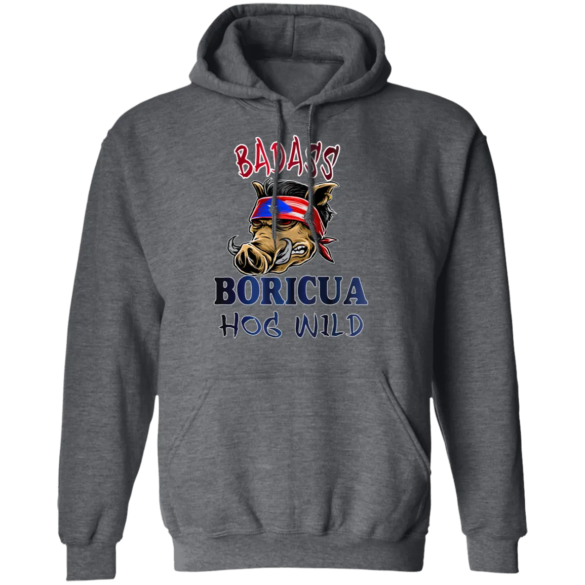 Badass Boricua Hog Wild (Small-5XL)  Pullover Hoodie