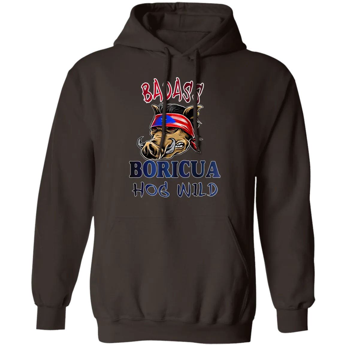 Badass Boricua Hog Wild (Small-5XL)  Pullover Hoodie