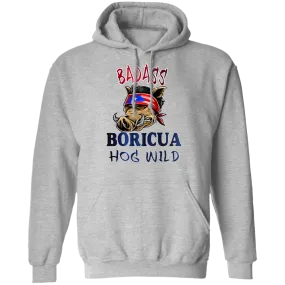 Badass Boricua Hog Wild (Small-5XL)  Pullover Hoodie