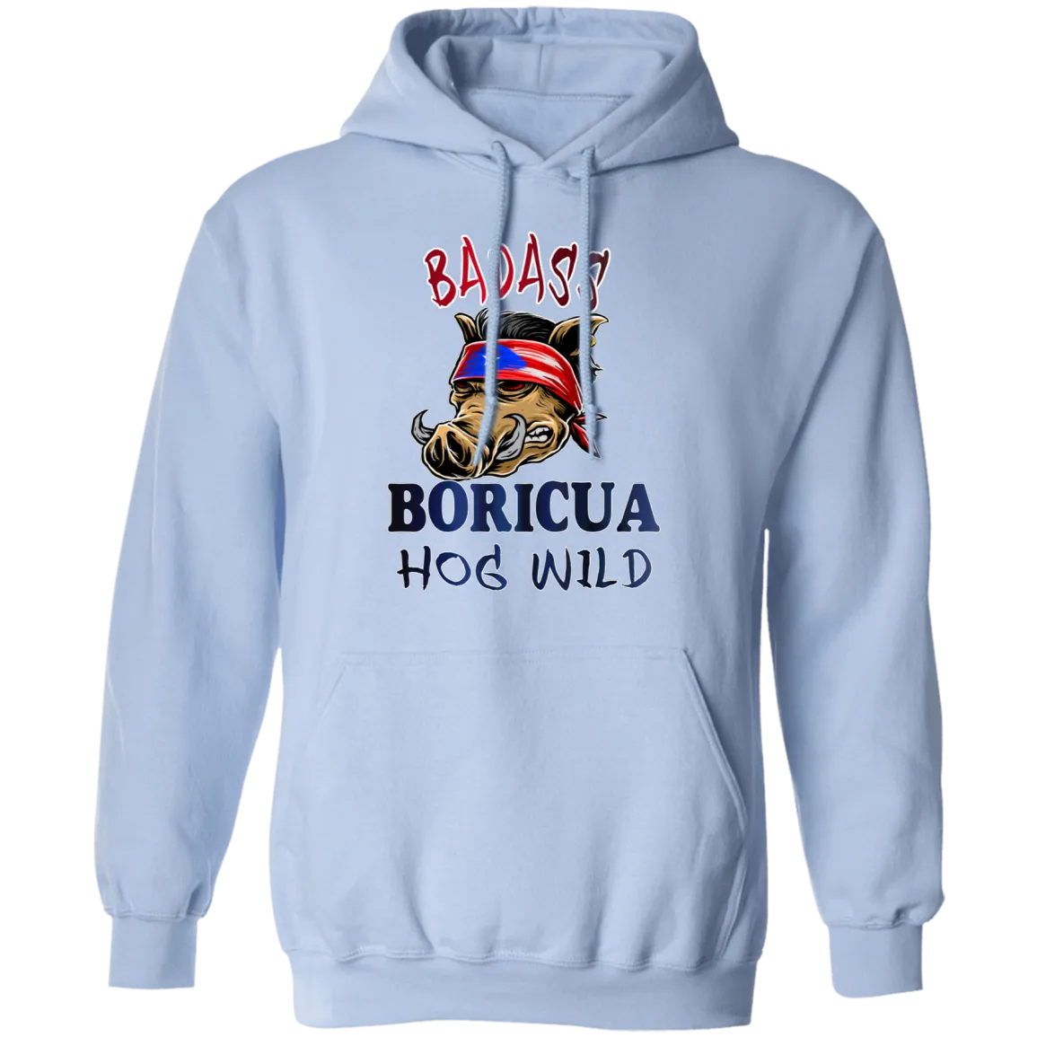 Badass Boricua Hog Wild (Small-5XL)  Pullover Hoodie