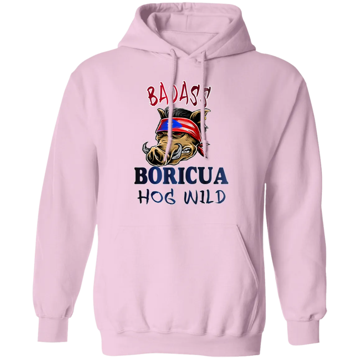 Badass Boricua Hog Wild (Small-5XL)  Pullover Hoodie