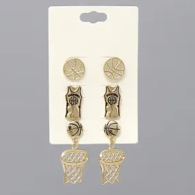 Basketball Theme Earring Set