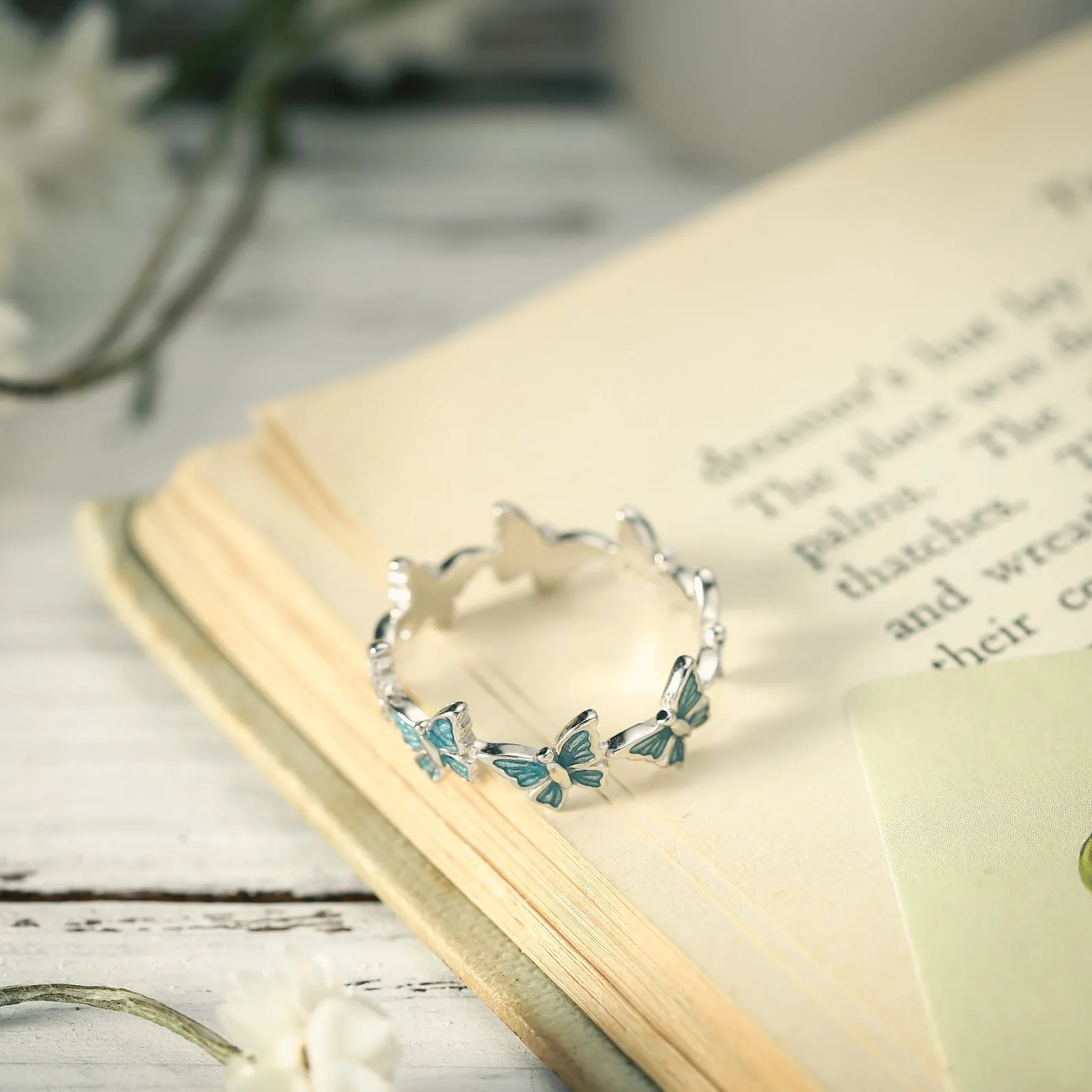 Blue Butterfly Ring