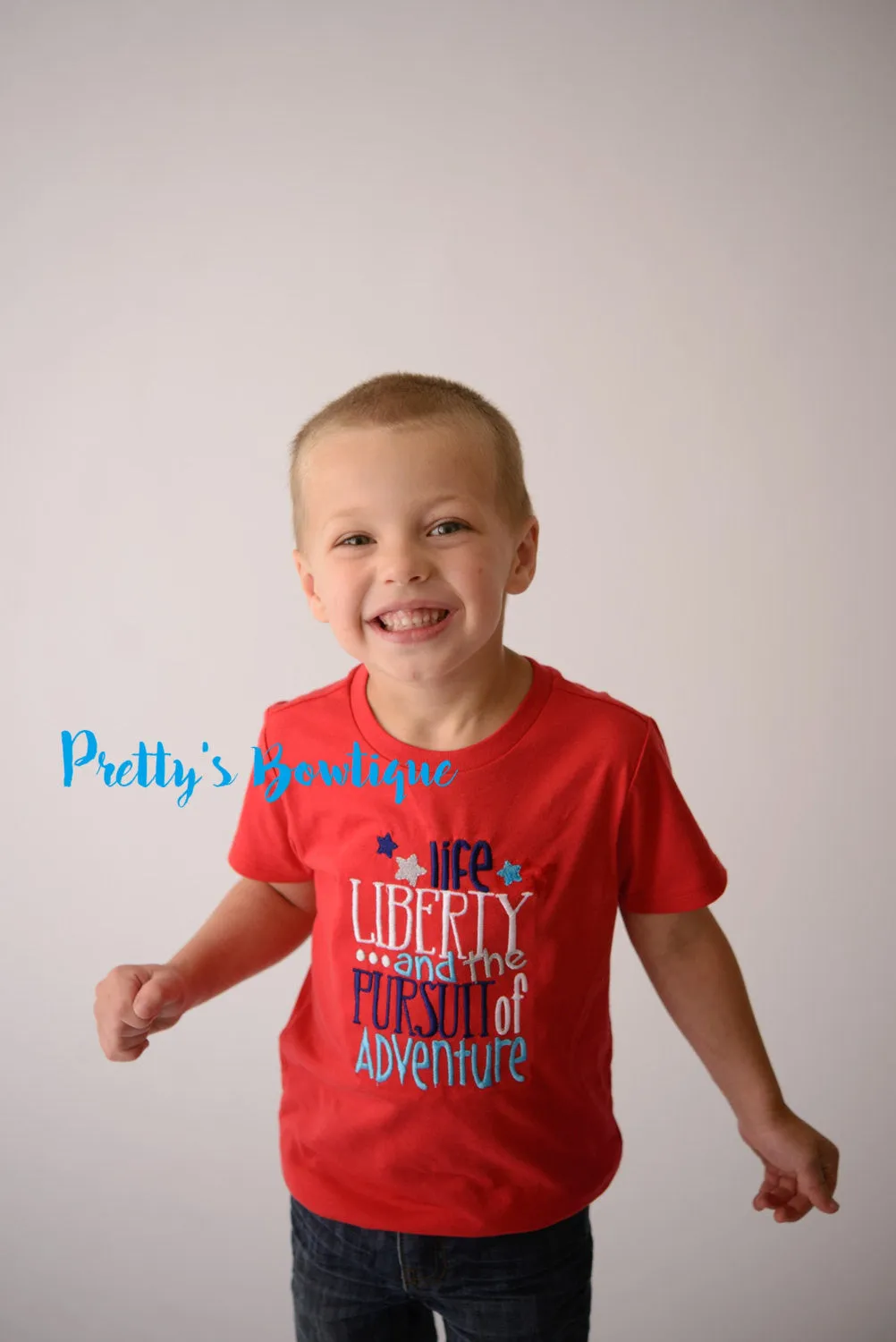 Boys 4th of July shirt-- Life Liberty and the pursuit of adventure -- Fourth of July bodysuit or shirt 4th of July Boys