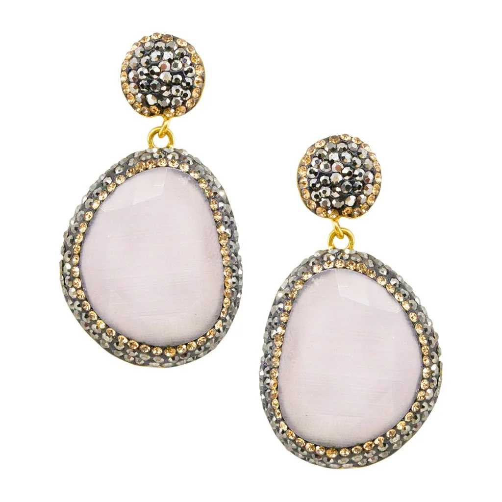 Cat's Eye Earrings - White