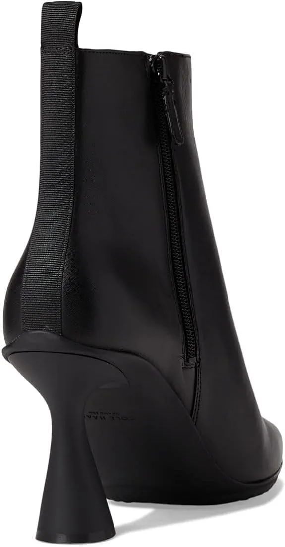 Cole Haan Grand Ambition York Bootie Black Leather Spool Heel Pointed Toe Boots