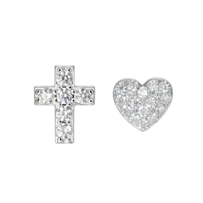 Cross Stud Earring   Heart Shape Stud Earring Set