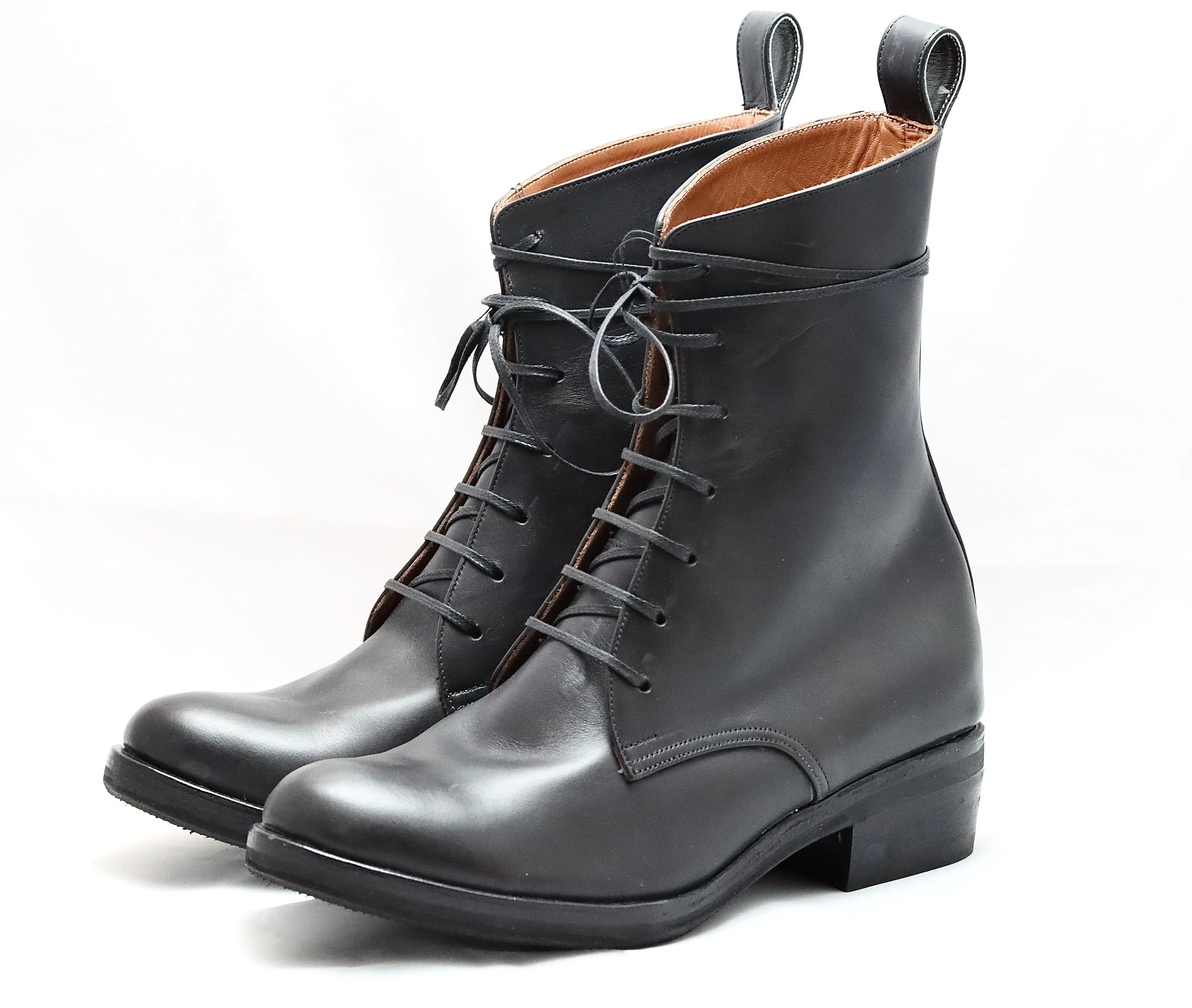 Derby Boot high | Black | calf