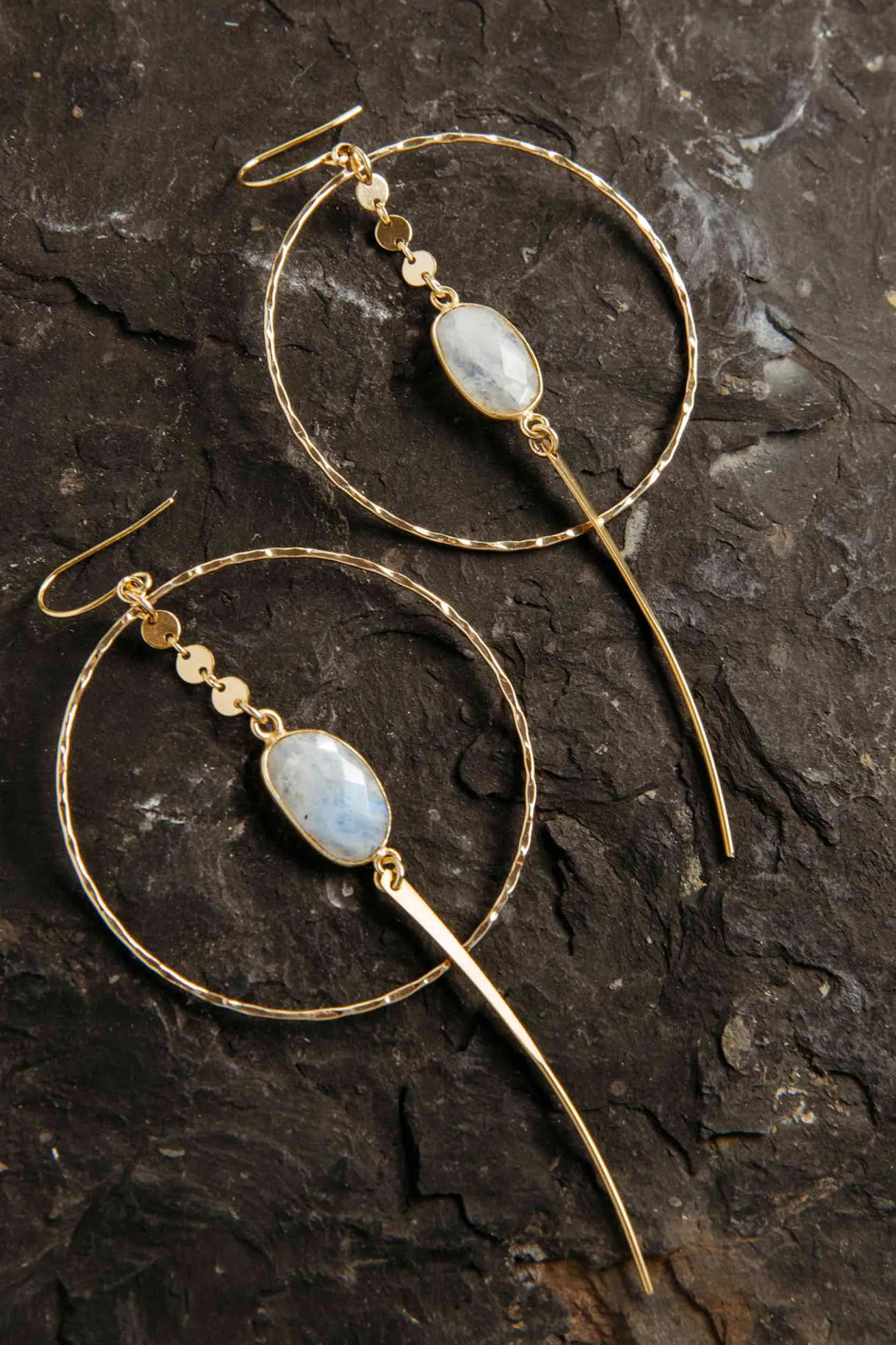 Divine Within Moonstone Gold Hoops