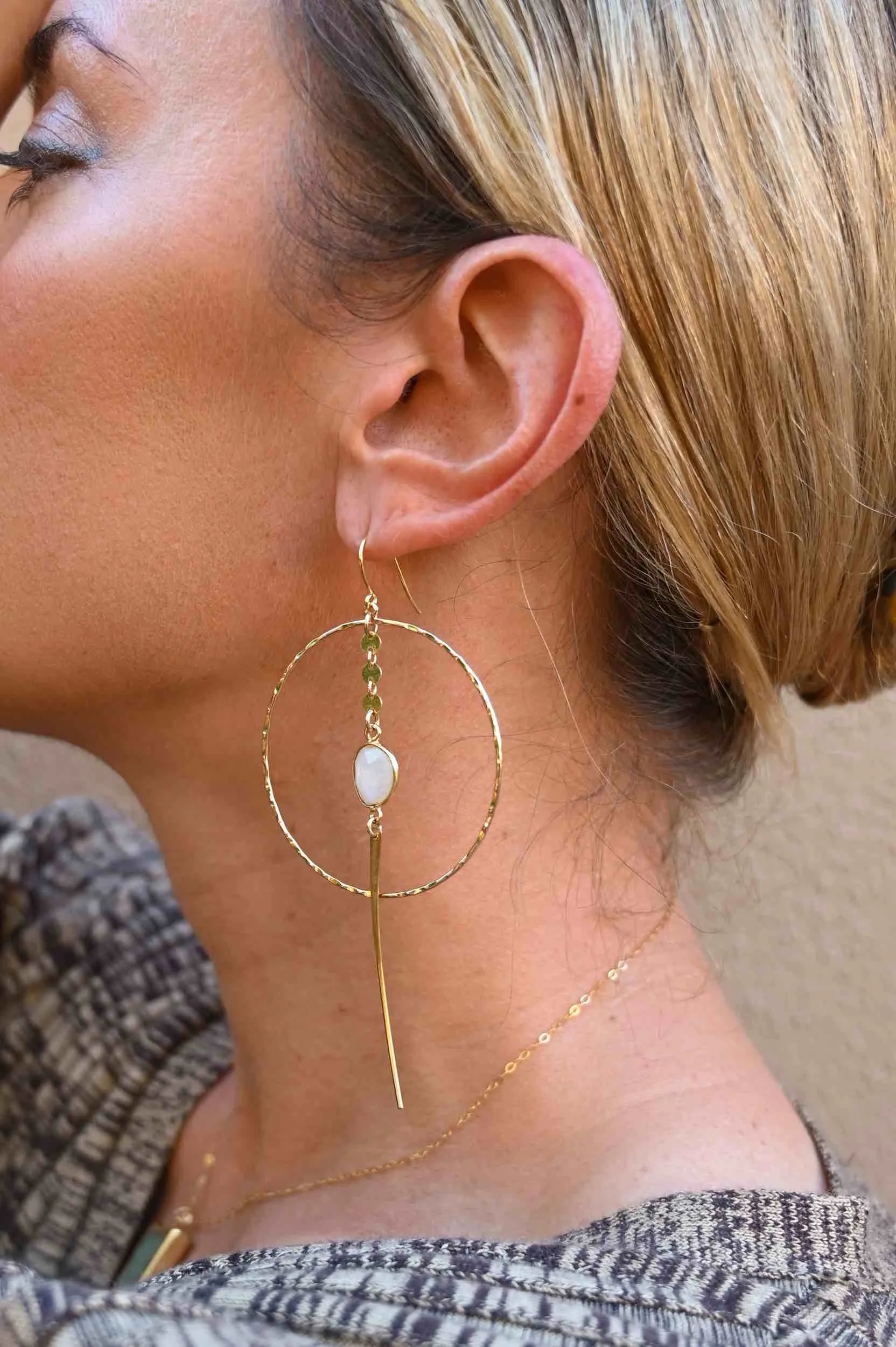 Divine Within Moonstone Gold Hoops