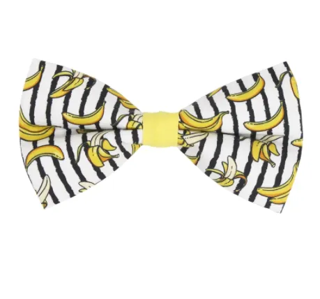 Dog Collar Banana Prints Set | Bow Tie, Collar, Leash