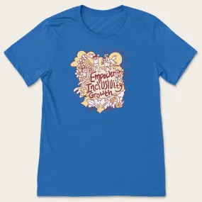 Empower, Inclusivity, Growth Tee - Heather True Royal