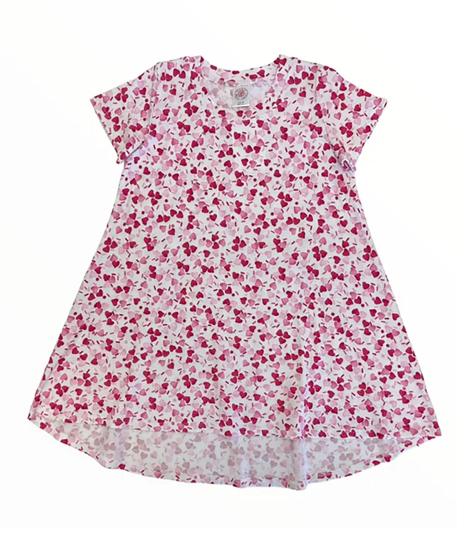 Esme Girls Sprinkled Hearts Short Sleeve Dress