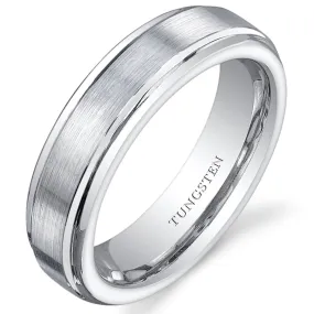 Flat Edge Brushed Finish 5mm Womens Tungsten Band Size 7.5