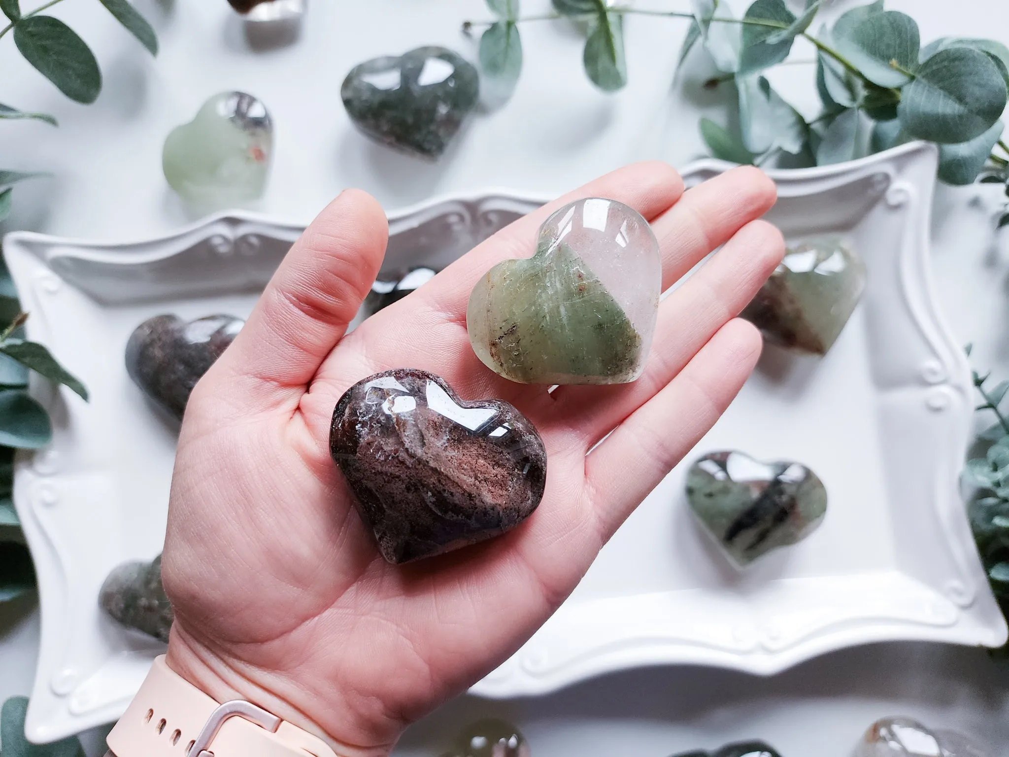 Garden Quartz (Lodolite) Heart