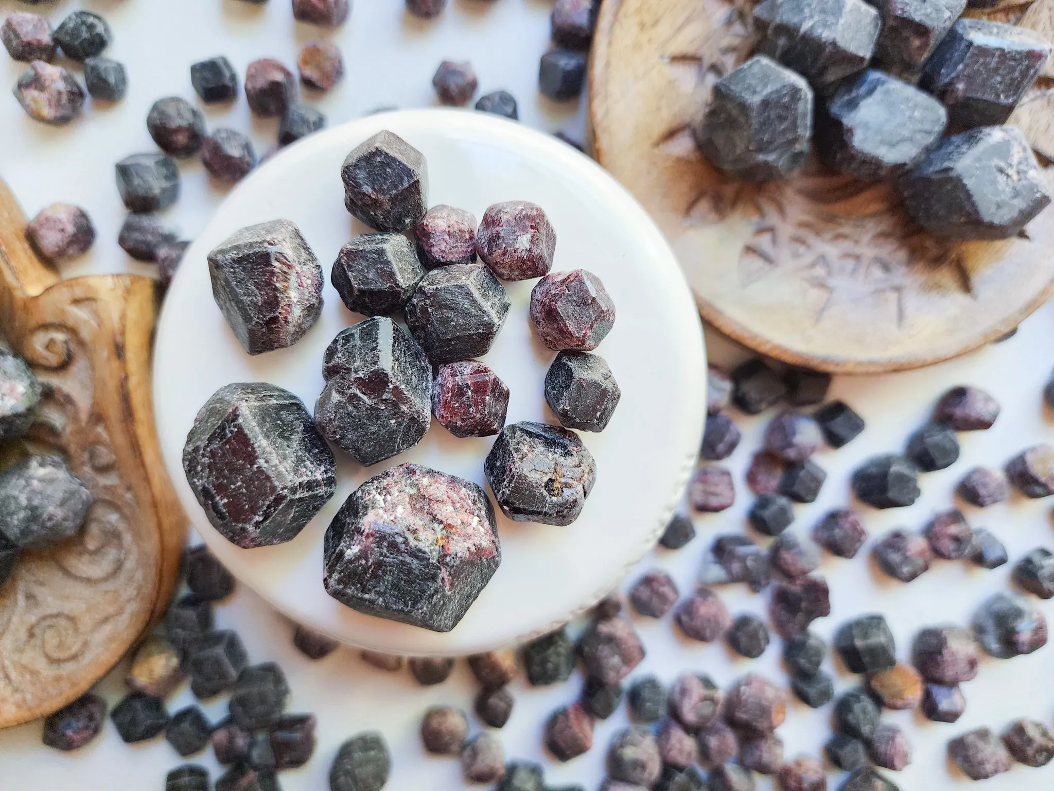 Garnet Raw Faceted Tumblen || Almandine Garnet