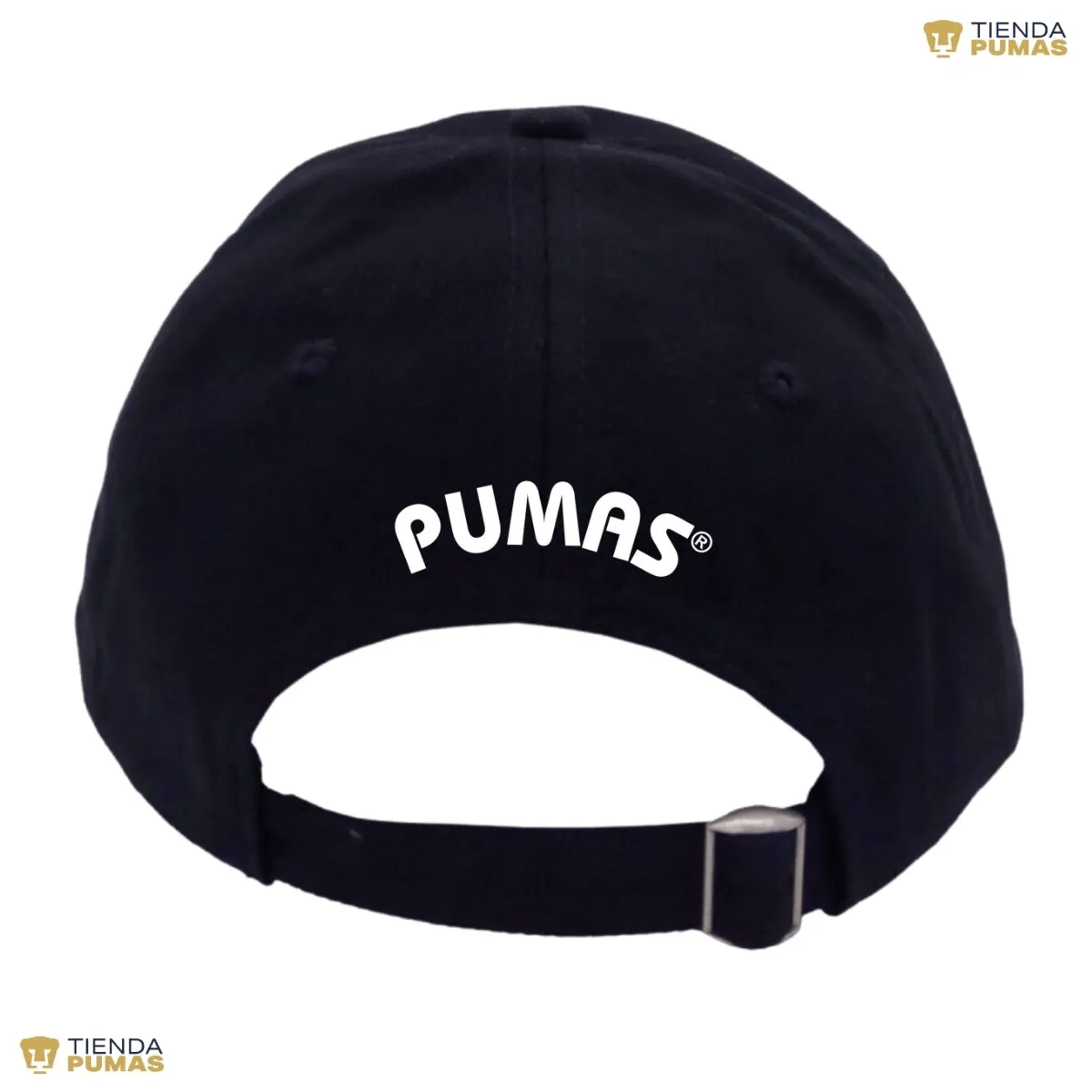 Gorra Pumas UNAM Hombre Mujer Ajustable Emblema Blanco Negro 5 Vinil