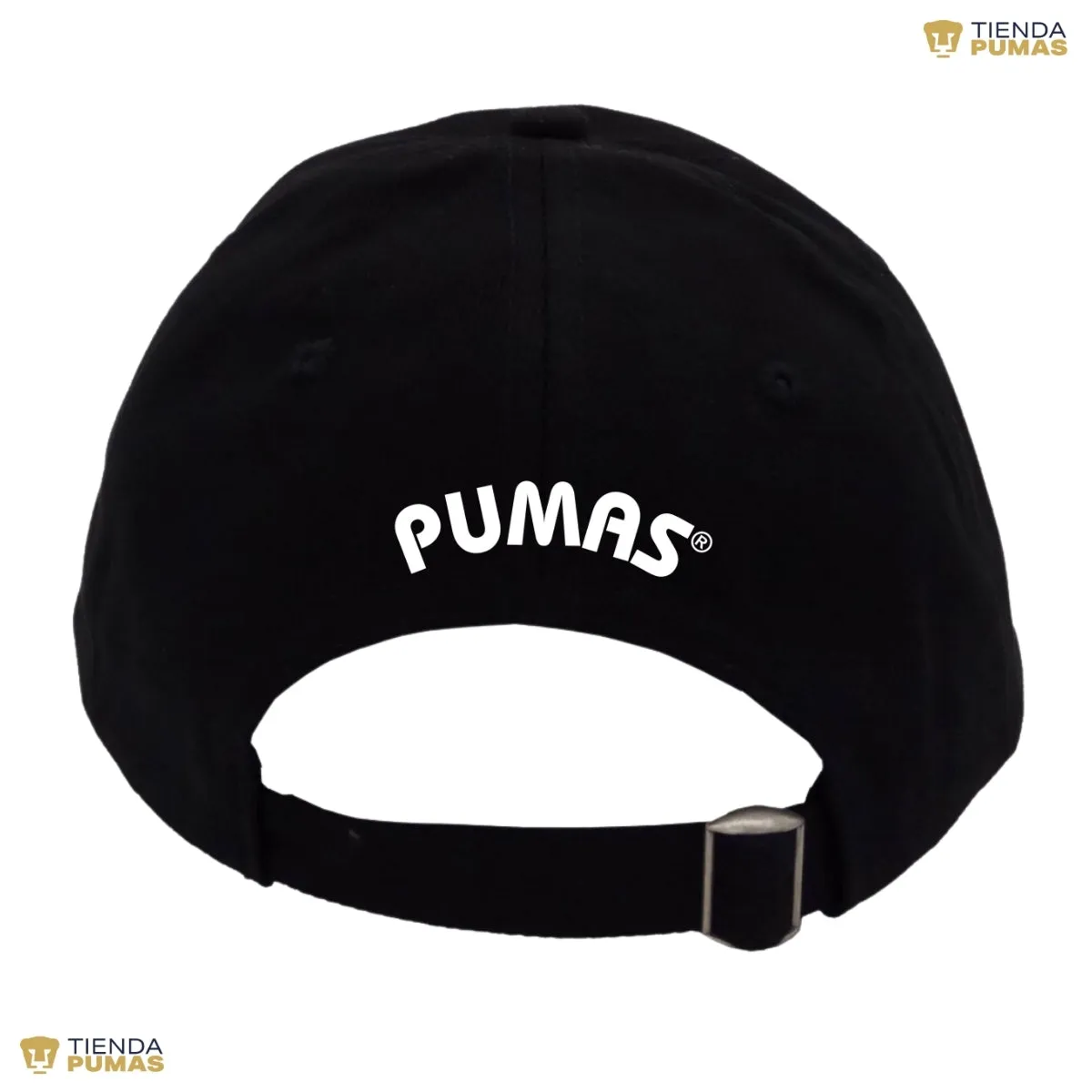 Gorra Pumas UNAM Hombre Mujer Ajustable Emblema Blanco Negro 5 Vinil