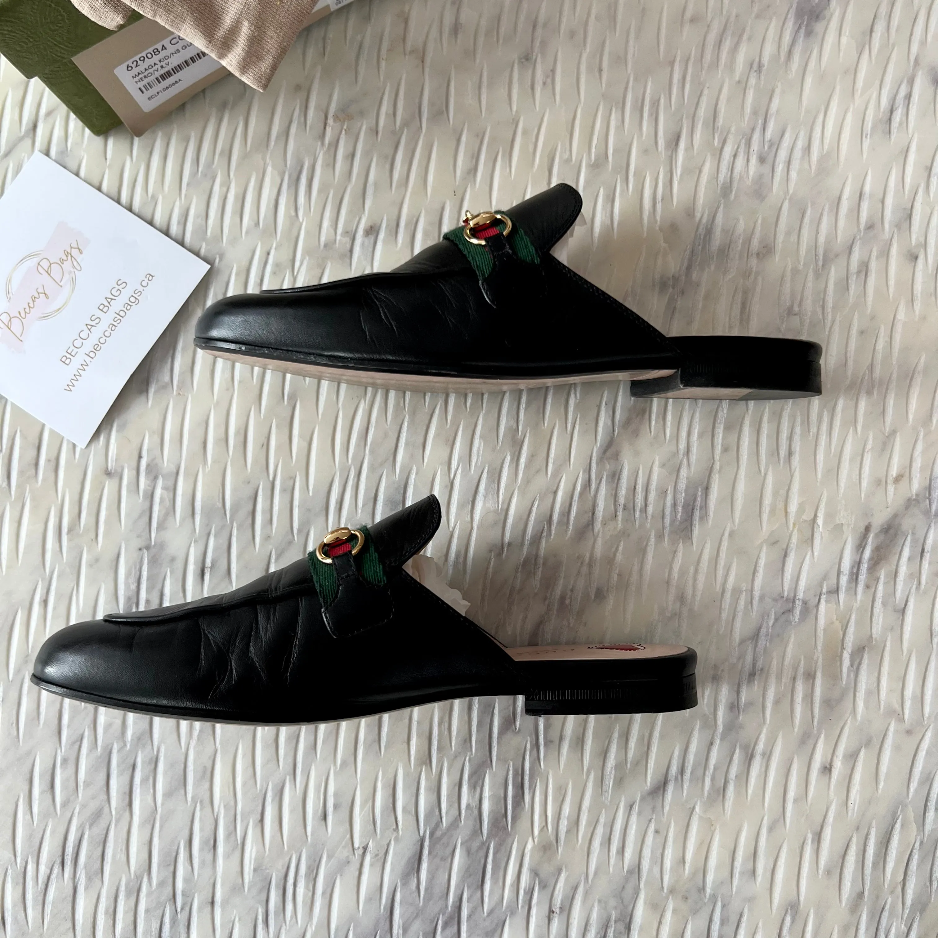 Gucci Princeton Leather Slippers