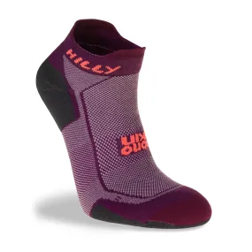 Hilly Women's Active Socklet Minimum Cushioning - Grape Juice/Charcoal