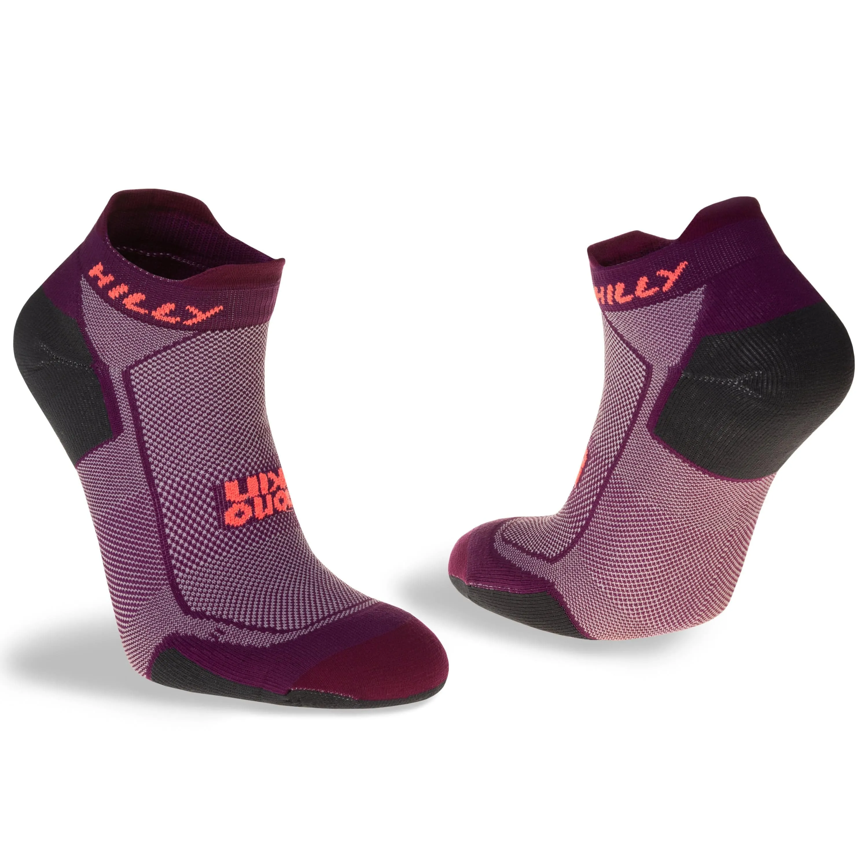 Hilly Women's Active Socklet Minimum Cushioning - Grape Juice/Charcoal