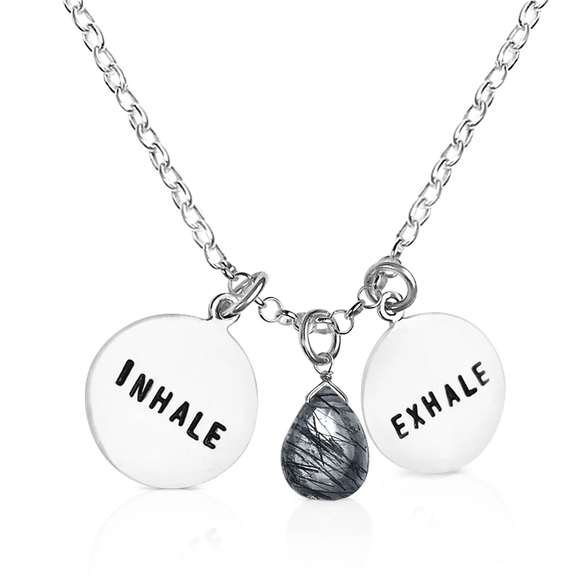 Inhale - Exhale Necklace with Rutilated Quartz for Self-Discovery