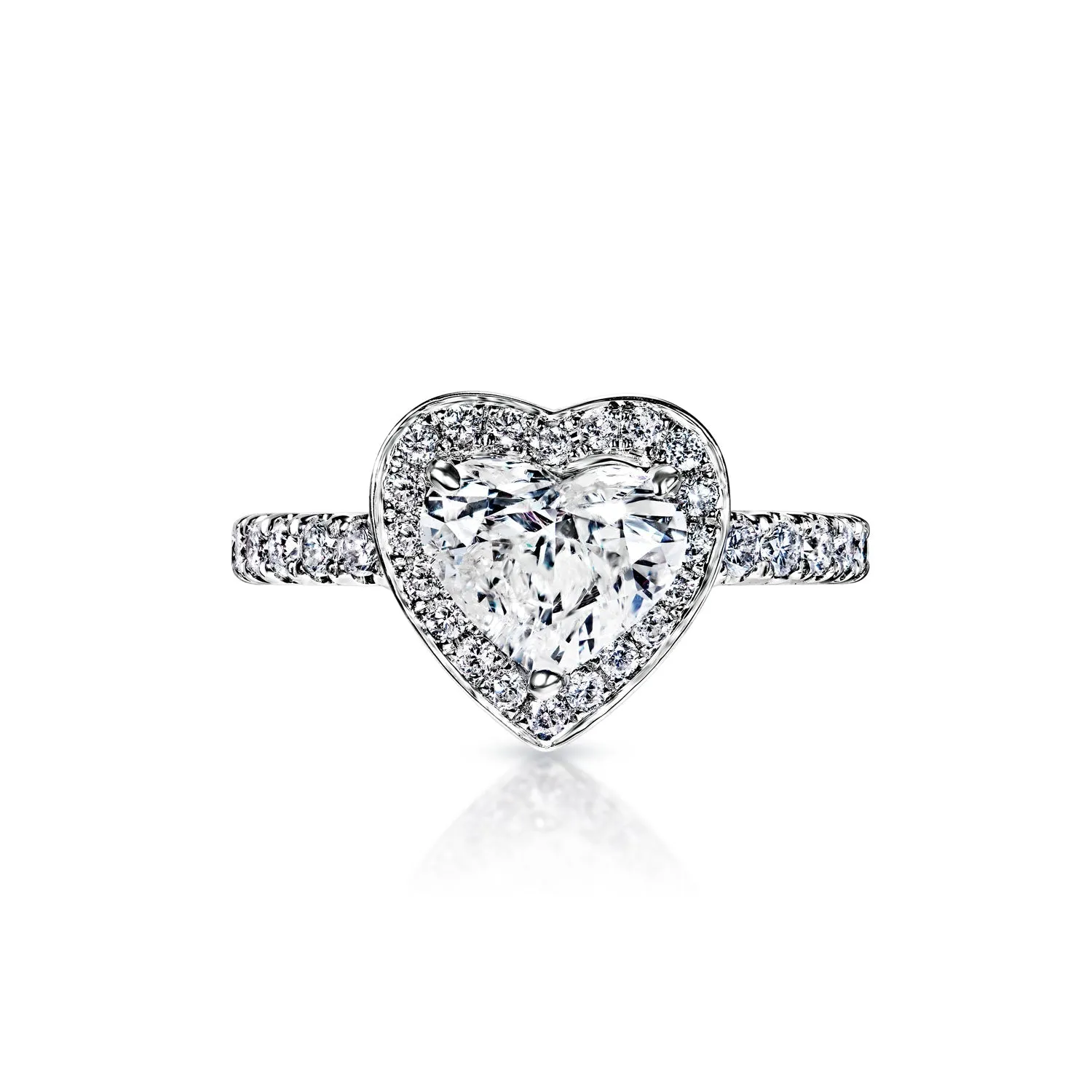 Kayla 2 Carat H SI3 Heart Shape Diamond Engagement Ring in 18k White Gold By Mike Nekta