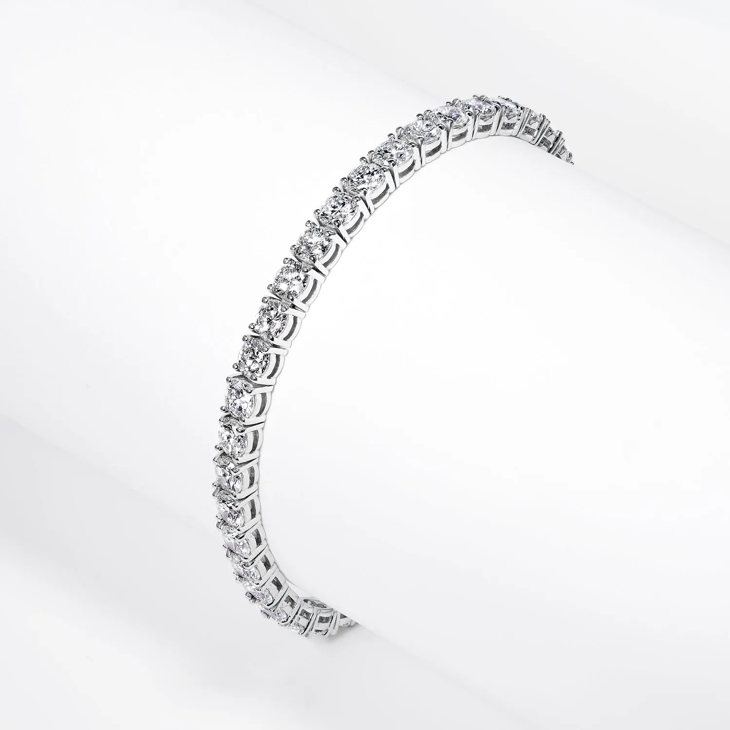 Larrisa 10 Carat Round Brilliant Lab Grown Diamond Tennis Bracelet in 14k White Gold