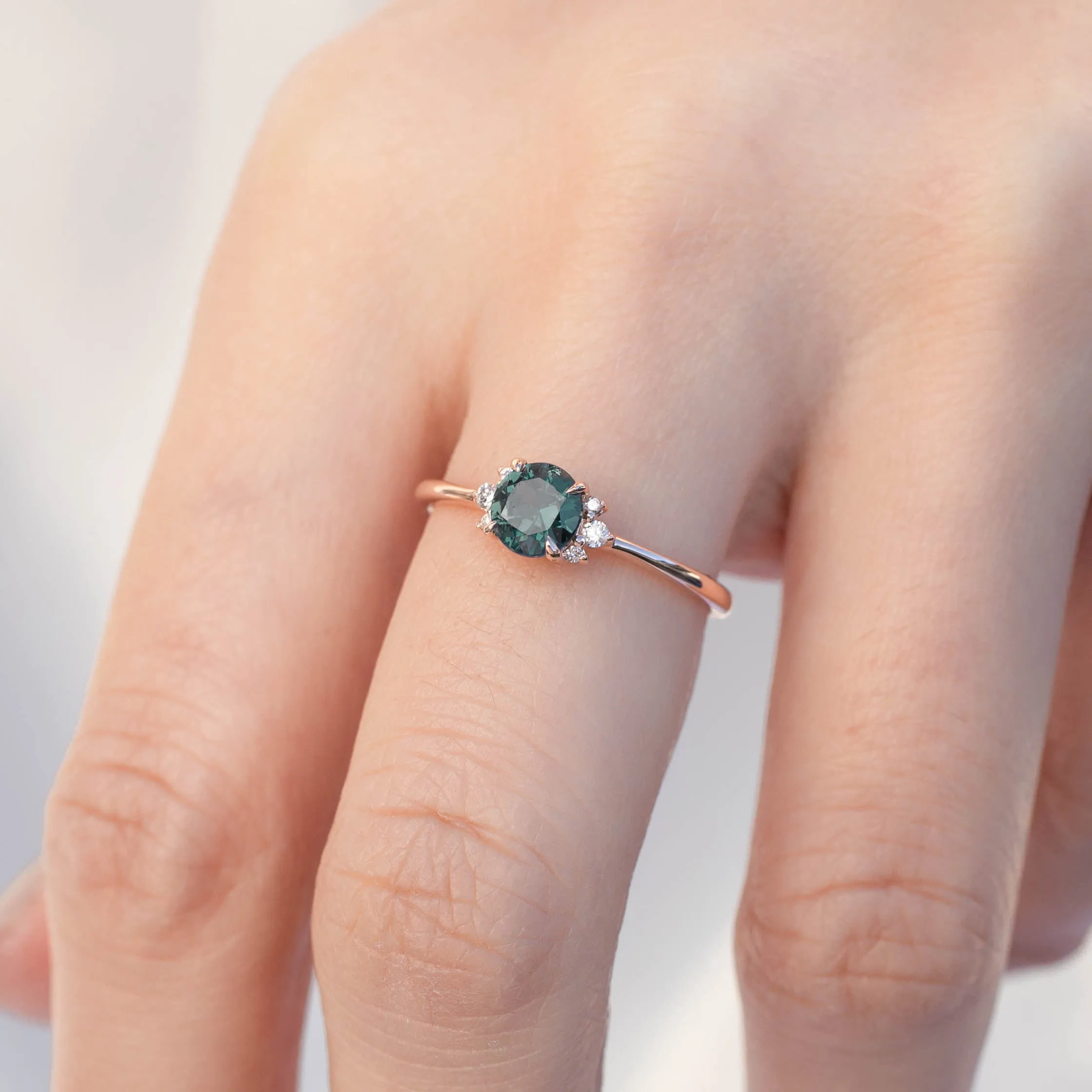 Lena Ring - 0.65ct Teal Blue Montana Sapphire (one of a kind)