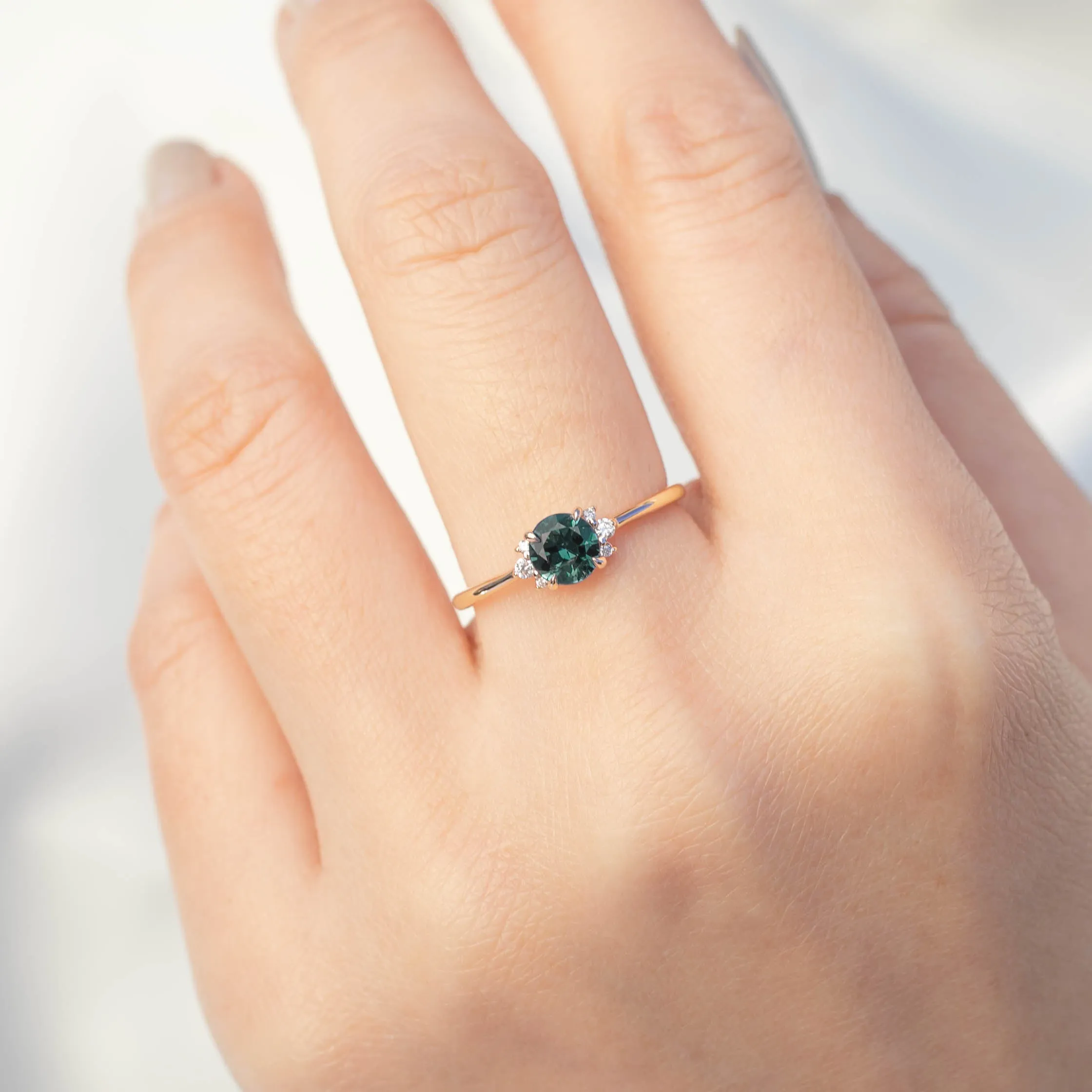 Lena Ring - 0.65ct Teal Blue Montana Sapphire (one of a kind)