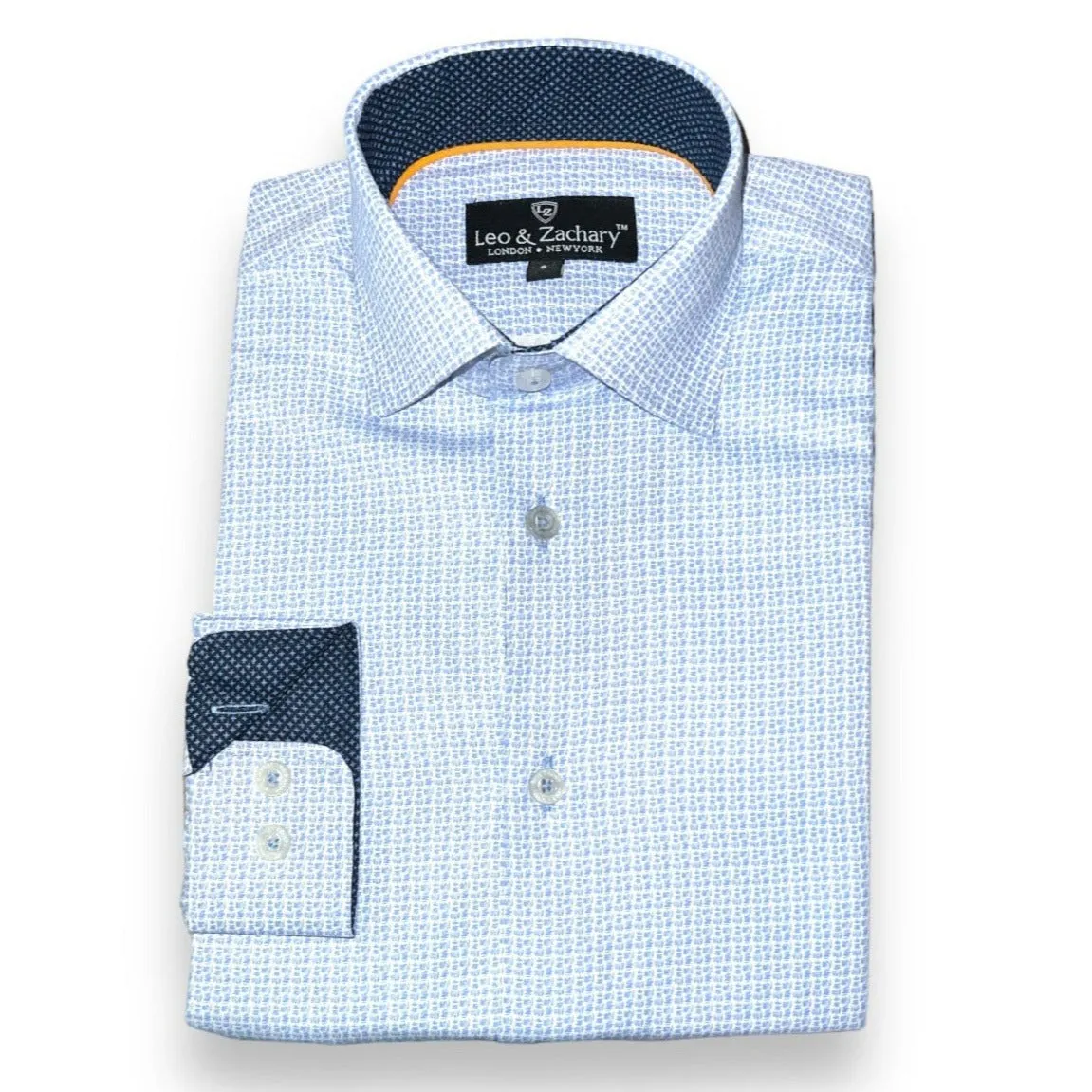 Leo & Zachary Boys Azzure Graph Dress Shirt_ 5973